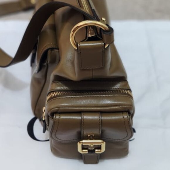 Chloe Camera Bag in Shiny Leather Color Dark Khaki - Picture 5 of 11